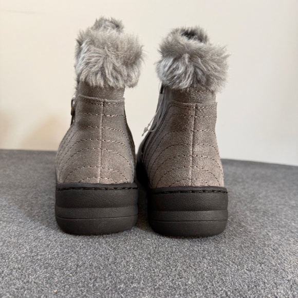 Beartraps Dark Grey Sued Leather Faux Fur Lined Booties Size 6 M - Picture 6 of 10